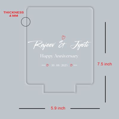 Personalized Couple Name LED Night Lamp Custom with Name & Date Unique Gift for Anniversary, Wedding, Marriage, Valentine Day, Birthday Warm White Light (Happy Anniversary)